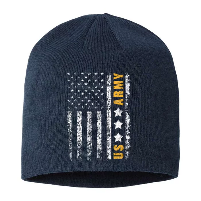 US Army Usa Grunge Flag Army 8 1/2in Sustainable Knit Beanie