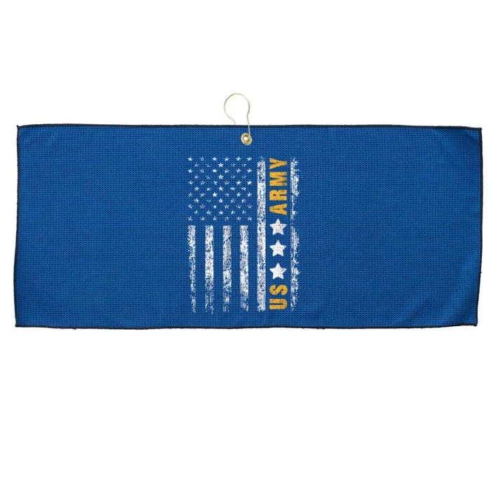 US Army Usa Grunge Flag Army Large Microfiber Waffle Golf Towel