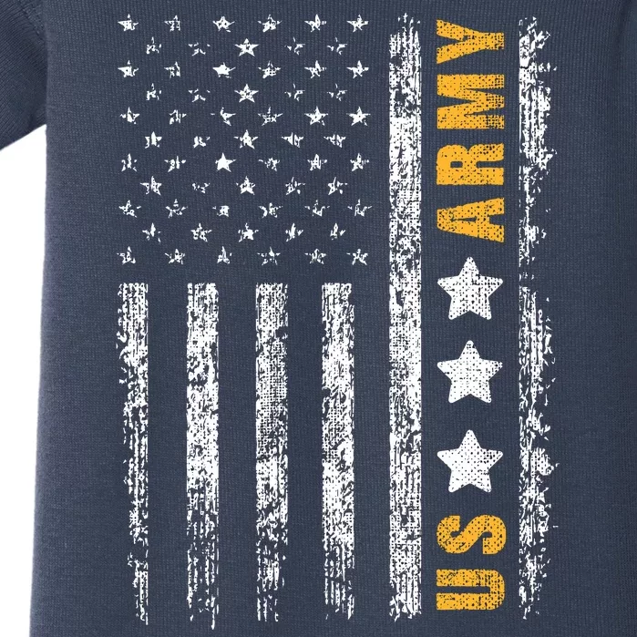 US Army Usa Grunge Flag Army Baby Bodysuit