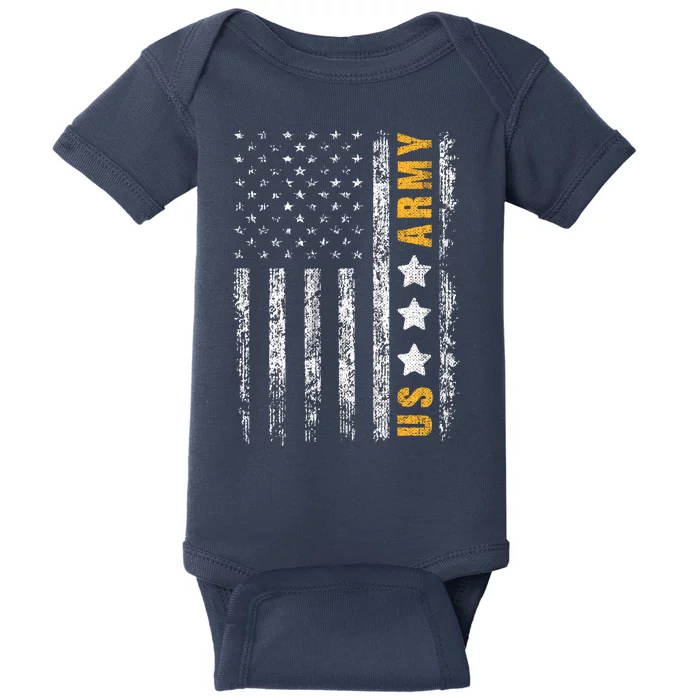 US Army Usa Grunge Flag Army Baby Bodysuit