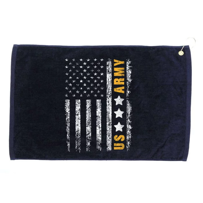 US Army Usa Grunge Flag Army Grommeted Golf Towel