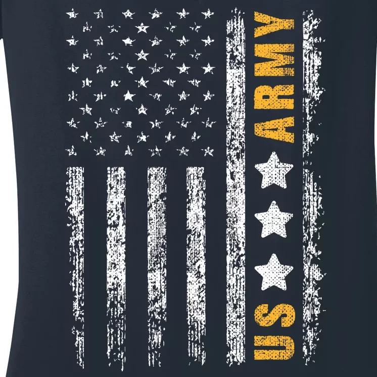 US Army Usa Grunge Flag Army Women's V-Neck T-Shirt