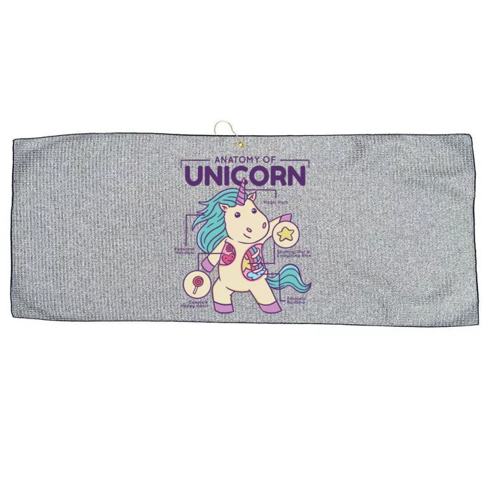 Unicorn Anatomy Large Microfiber Waffle Golf Towel