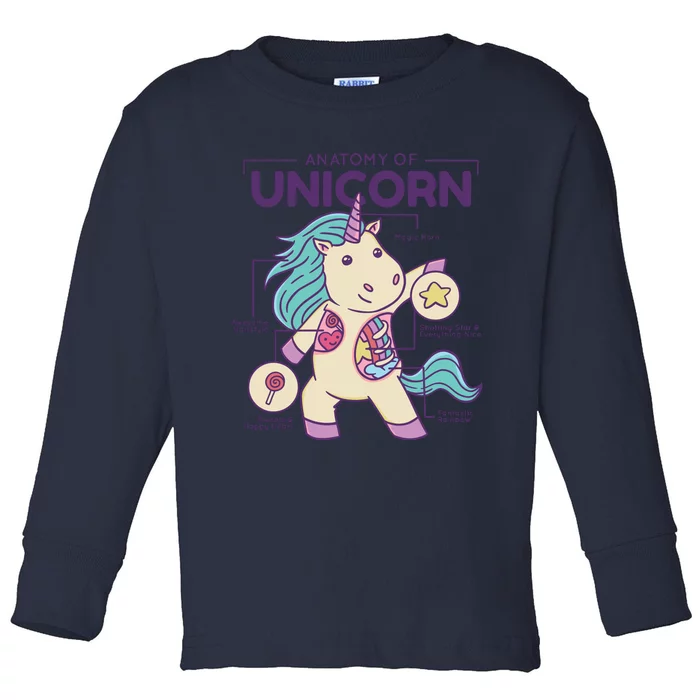 Unicorn Anatomy Toddler Long Sleeve Shirt