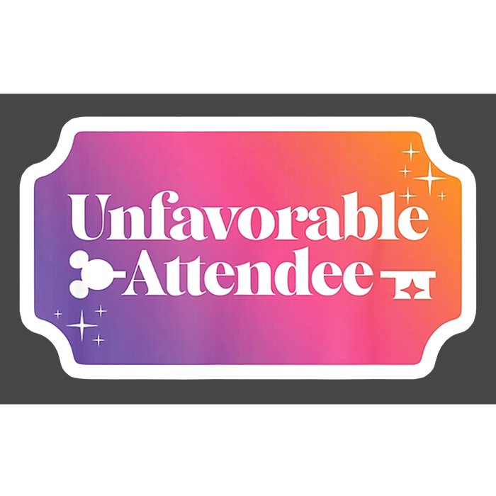 Unfavorable Attendance Bumper Sticker