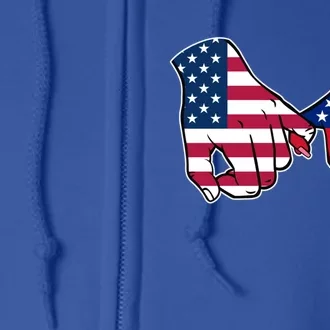 Usa And Venezuela Flags Hands Together Cute Gift Full Zip Hoodie