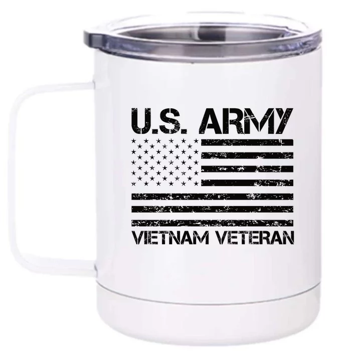 U.S. Army Vietnam Veteran Vietnam War Veterans Gifts Front & Back 12oz Stainless Steel Tumbler Cup