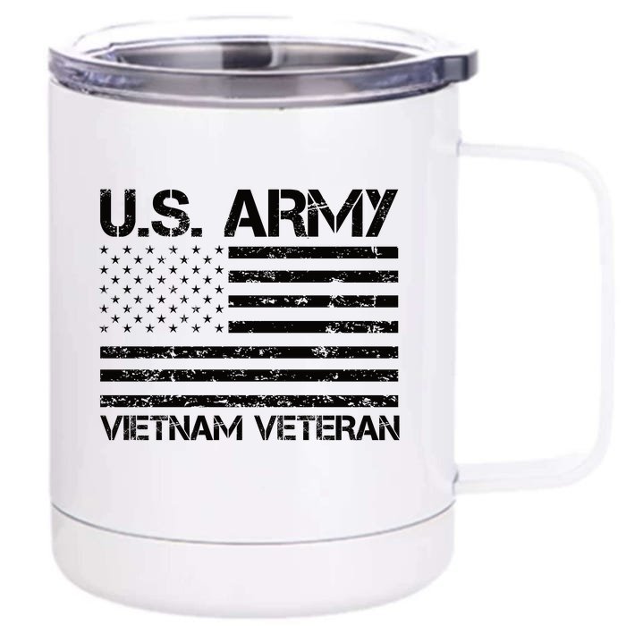 U.S. Army Vietnam Veteran Vietnam War Veterans Gifts Front & Back 12oz Stainless Steel Tumbler Cup