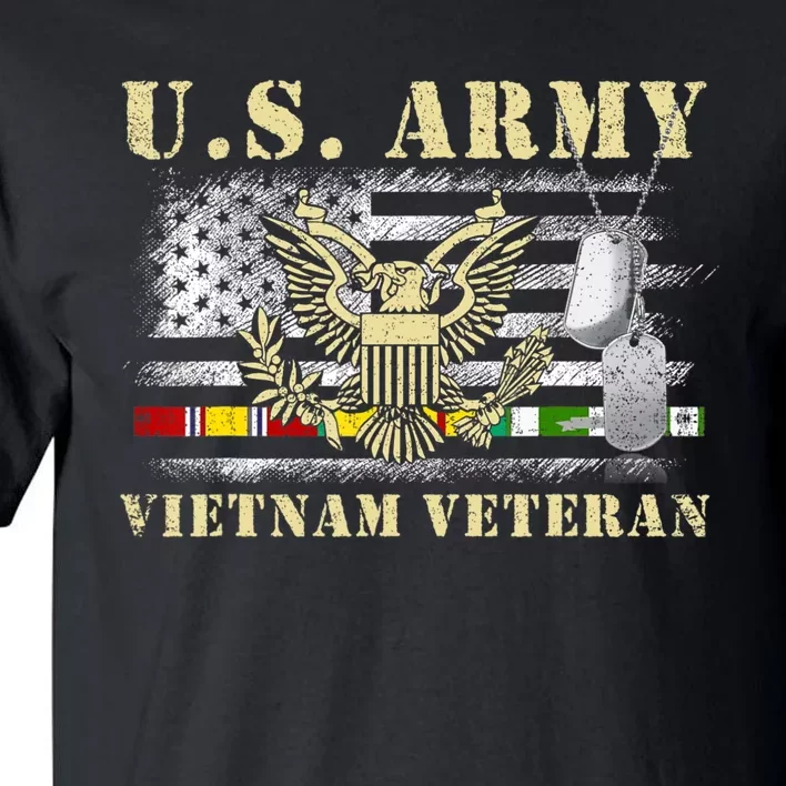 Us Army Vietnam Veteran Usa Flag Veteran Vietnam Army Tall T-Shirt