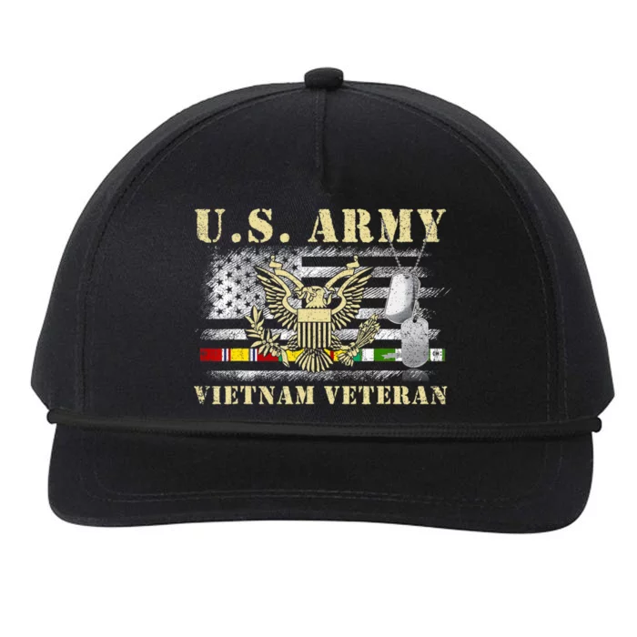 Us Army Vietnam Veteran Usa Flag Veteran Vietnam Army Snapback Five-Panel Rope Hat