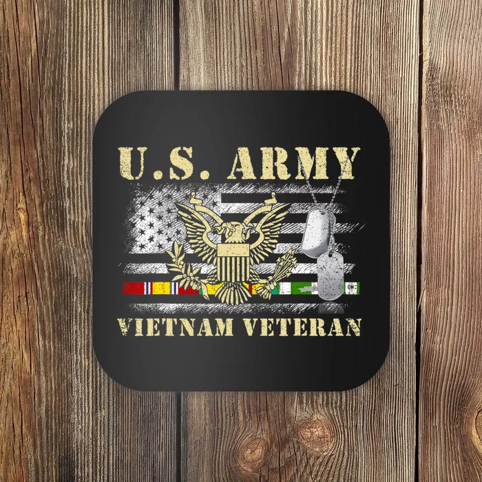 Us Army Vietnam Veteran Usa Flag Veteran Vietnam Army Coaster