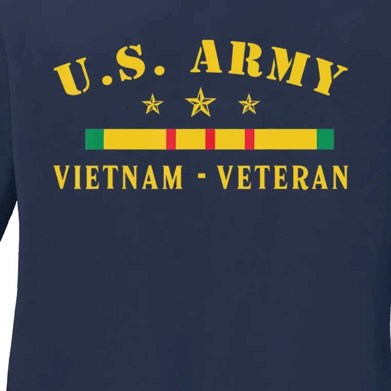 Us Army Vietnam Veteran Ladies Long Sleeve Shirt