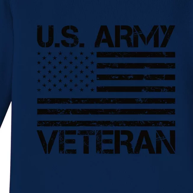 U.S. Army Veteran Flag Army Veterans Gifts Baby Long Sleeve Bodysuit