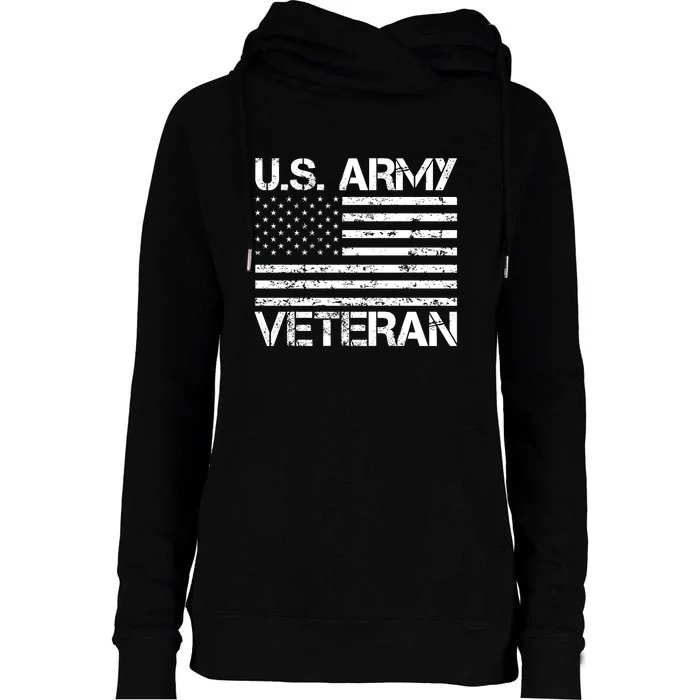 U.S. Army Veteran Flag Army Veterans Gifts Womens Funnel Neck Pullover Hood