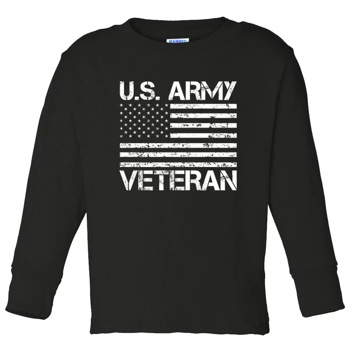 U.S. Army Veteran Flag Army Veterans Gifts Toddler Long Sleeve Shirt