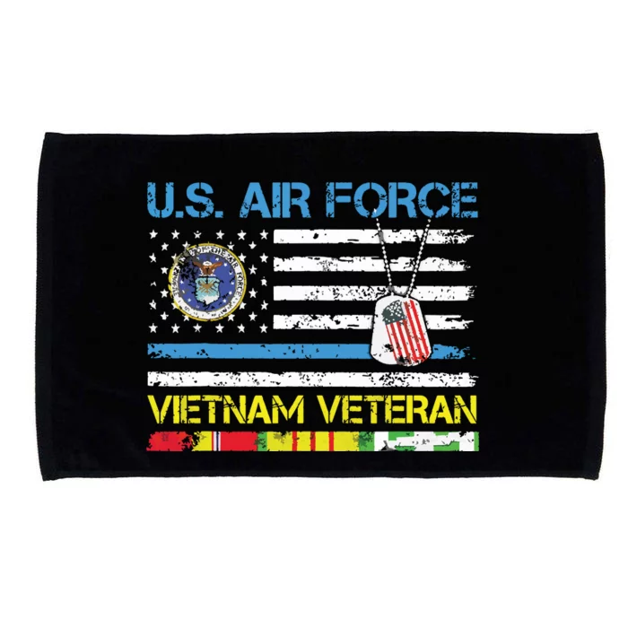 Us Airvietnam Veteran Usaf Veteran Flag Vintage Microfiber Hand Towel