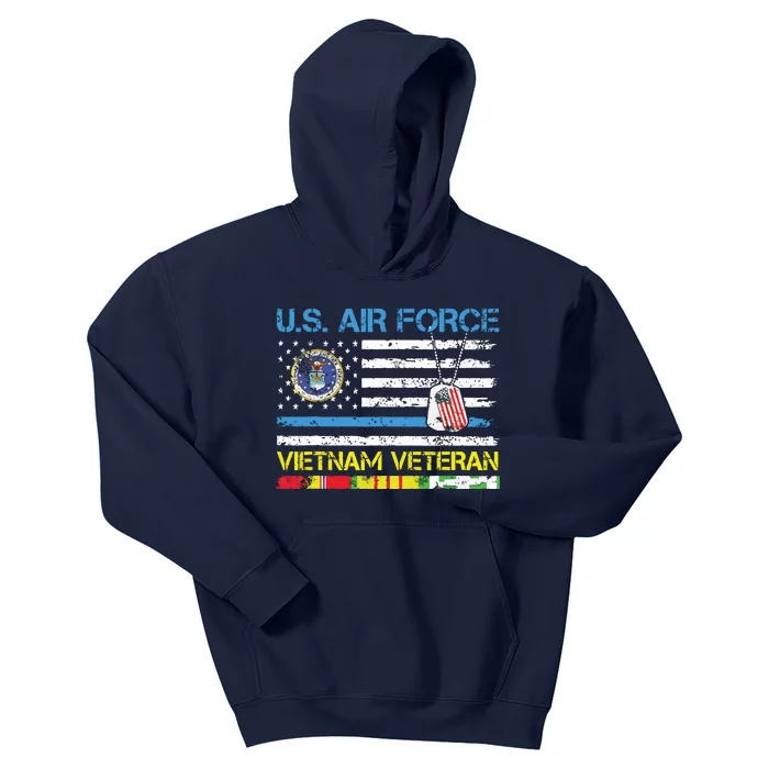 Us Airvietnam Veteran Usaf Veteran Flag Vintage Kids Hoodie