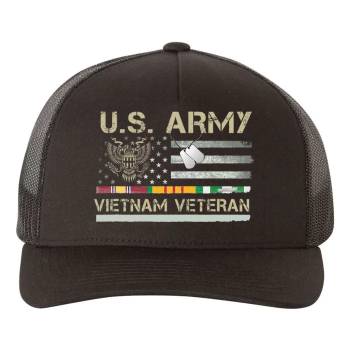 U.S A.R.M.Y Vietnam Veteran Usa Flag Yupoong Adult 5-Panel Trucker Hat