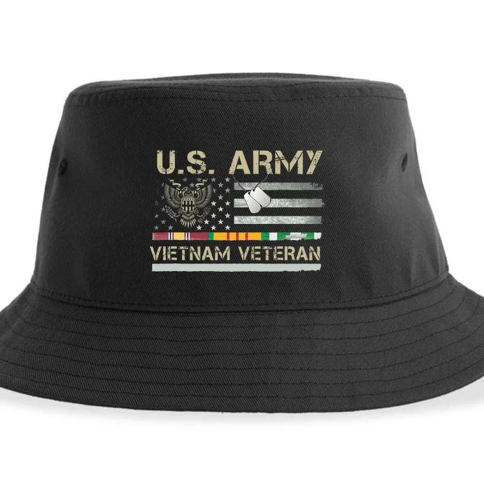 U.S A.R.M.Y Vietnam Veteran Usa Flag Sustainable Bucket Hat