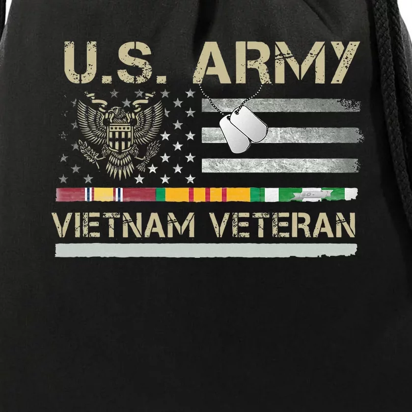 U.S A.R.M.Y Vietnam Veteran Usa Flag Drawstring Bag