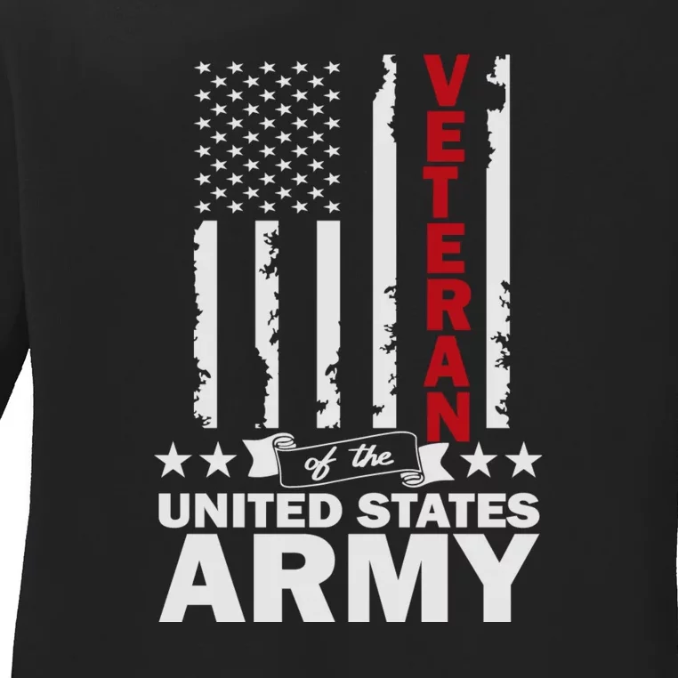 US Army Veteran Gift Ladies Long Sleeve Shirt