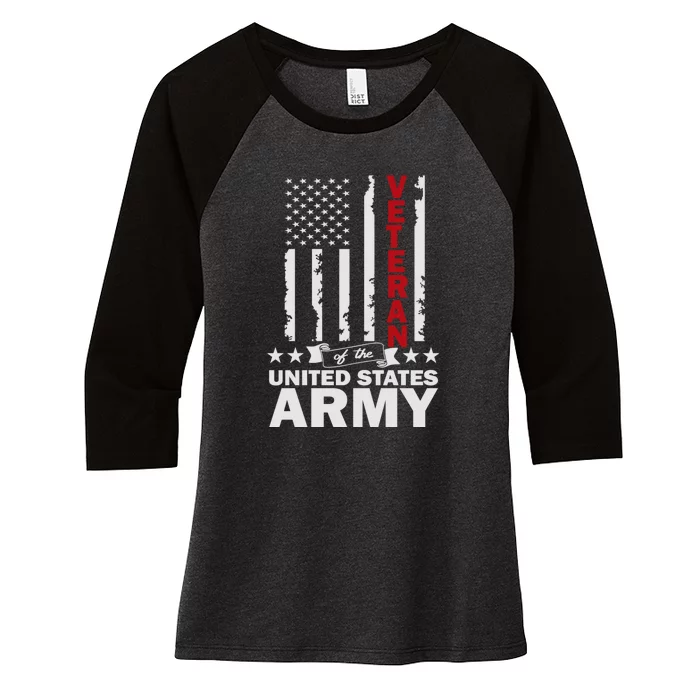 US Army Veteran Gift Women's Tri-Blend 3/4-Sleeve Raglan Shirt