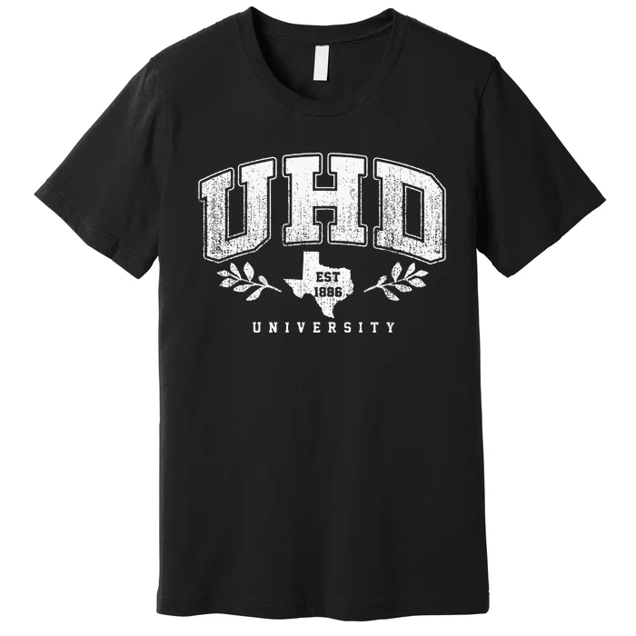 Uhd Arch Vintage College University Athletic Sports Premium T-Shirt