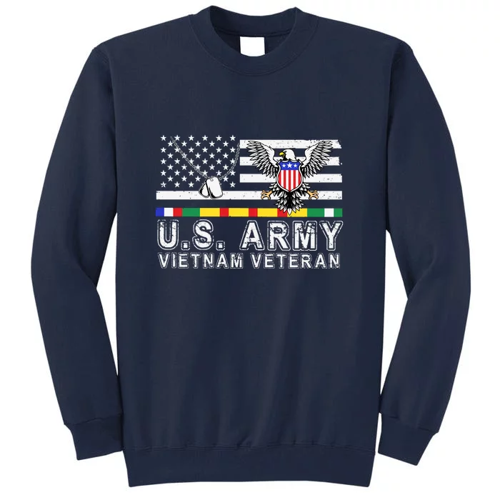 Us Army Vietnam Veteran Usa Flag Patriotic DD214 Tall Sweatshirt