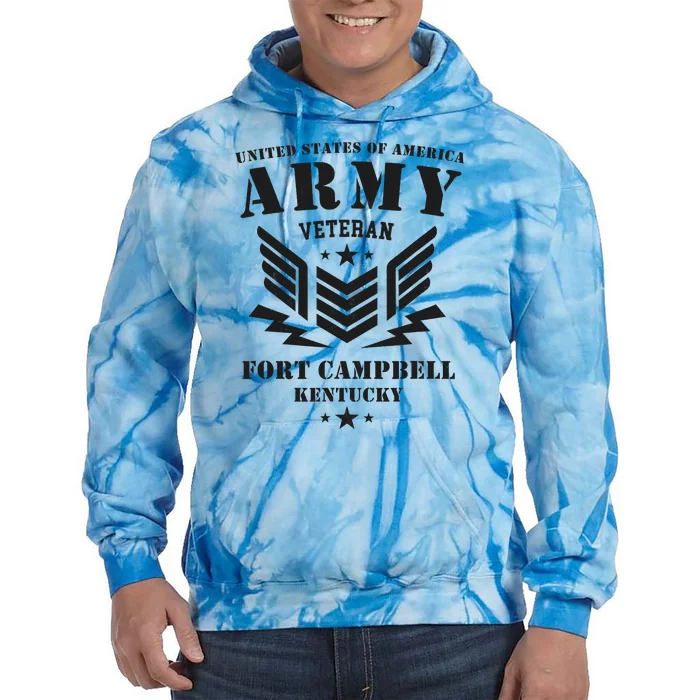 US Army Veteran Fort Campbell Kentucky Tie Dye Hoodie