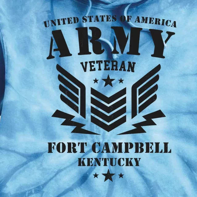 US Army Veteran Fort Campbell Kentucky Tie Dye Hoodie