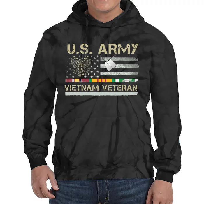 US Army Vietnam Veteran USA Flag Veteran Vietnam Army Tie Dye Hoodie