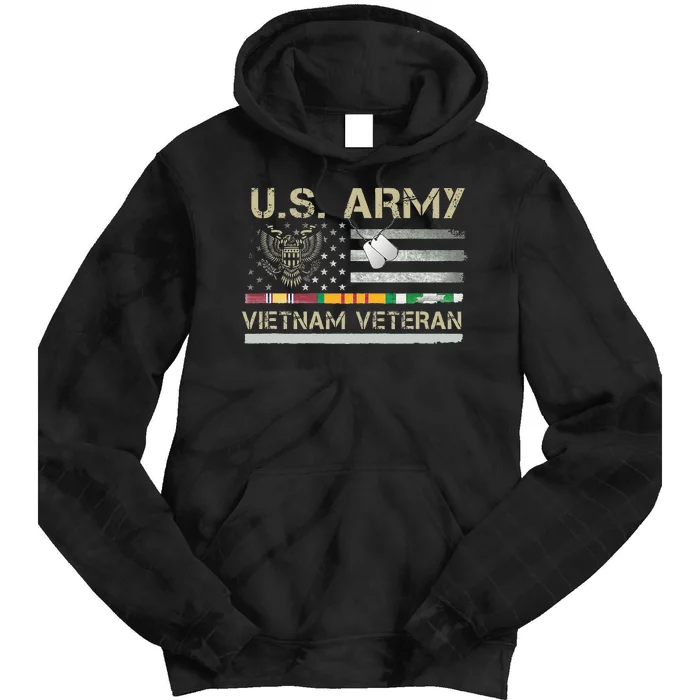 US Army Vietnam Veteran USA Flag Veteran Vietnam Army Tie Dye Hoodie