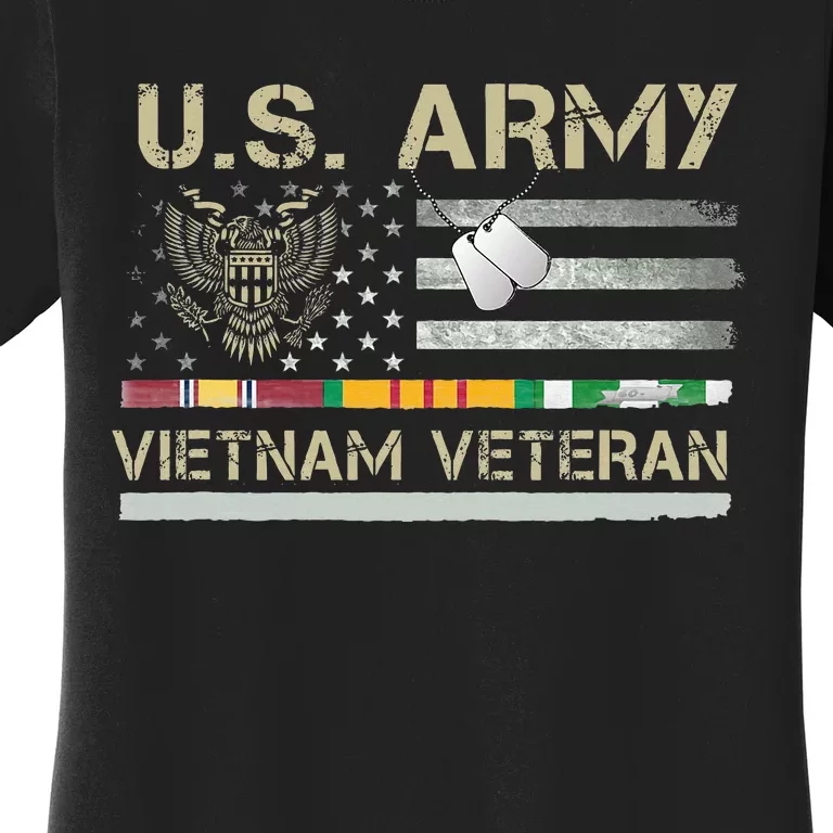 US Army Vietnam Veteran USA Flag Veteran Vietnam Army Women's T-Shirt