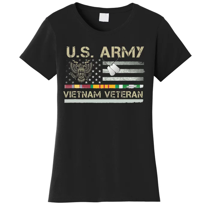 US Army Vietnam Veteran USA Flag Veteran Vietnam Army Women's T-Shirt