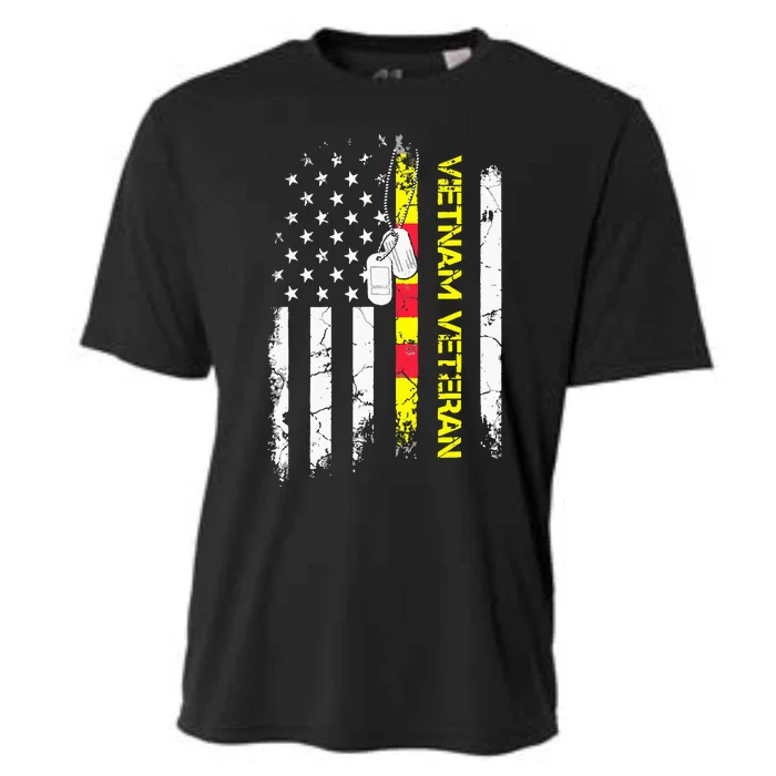 US Army Vietnam Veteran USA Flag Shirt, Veteran Vietnam Army Cooling Performance Crew T-Shirt