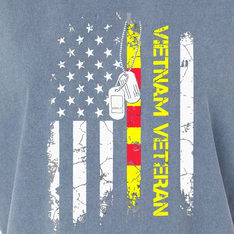 US Army Vietnam Veteran USA Flag Shirt, Veteran Vietnam Army Garment-Dyed Women's Muscle Tee