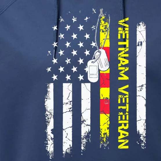 US Army Vietnam Veteran USA Flag Shirt, Veteran Vietnam Army Performance Fleece Hoodie