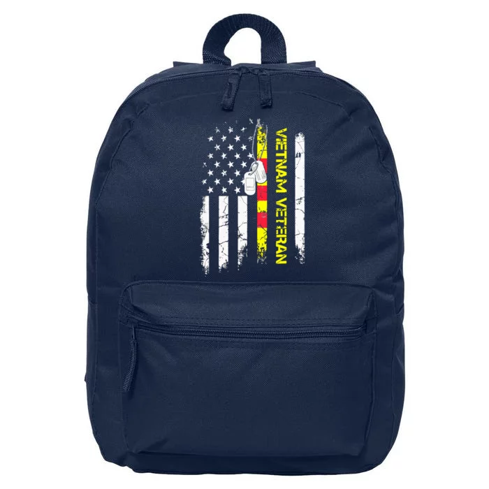 US Army Vietnam Veteran USA Flag Shirt, Veteran Vietnam Army 16 in Basic Backpack