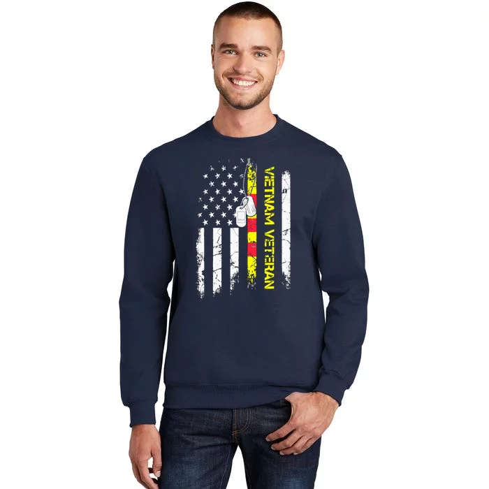 US Army Vietnam Veteran USA Flag Shirt, Veteran Vietnam Army Tall Sweatshirt