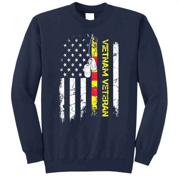 US Army Vietnam Veteran USA Flag Shirt, Veteran Vietnam Army Tall Sweatshirt