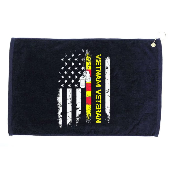 US Army Vietnam Veteran USA Flag Shirt, Veteran Vietnam Army Grommeted Golf Towel