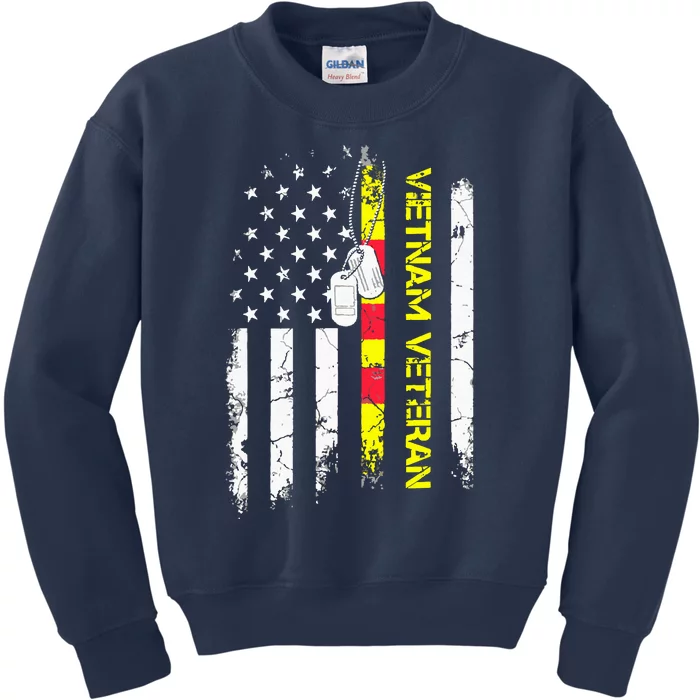 US Army Vietnam Veteran USA Flag Shirt, Veteran Vietnam Army Kids Sweatshirt