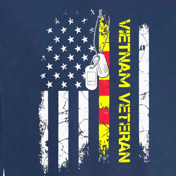 US Army Vietnam Veteran USA Flag Shirt, Veteran Vietnam Army Garment-Dyed Sweatshirt