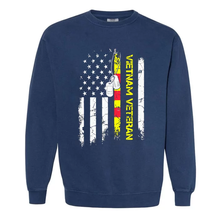 US Army Vietnam Veteran USA Flag Shirt, Veteran Vietnam Army Garment-Dyed Sweatshirt