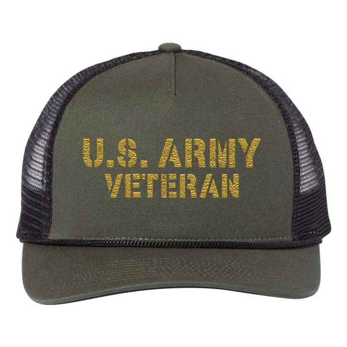 U.S. Army Veteran Retro Rope Trucker Hat Cap