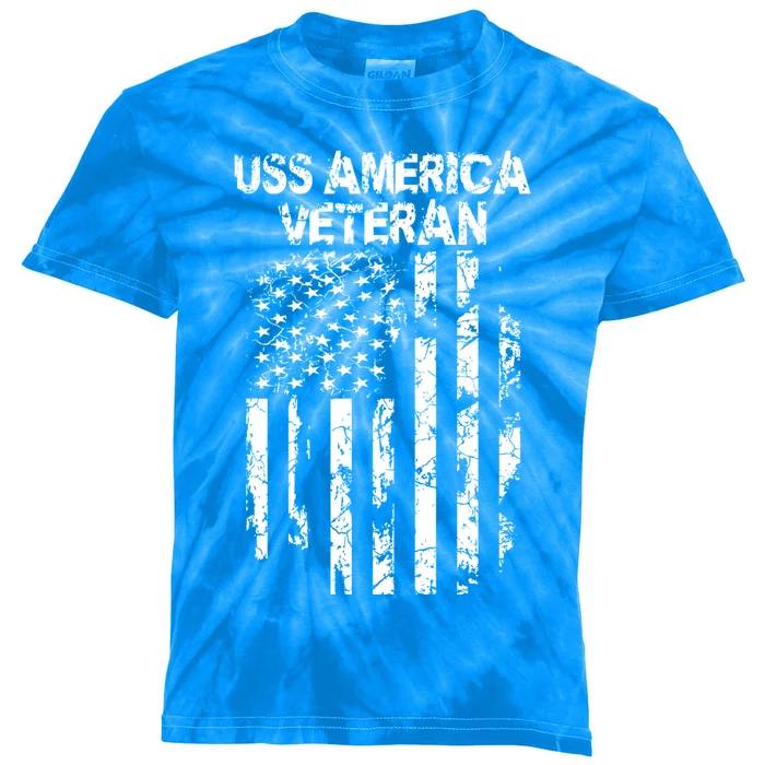 Uss America Veteran Cool Gift Kids Tie-Dye T-Shirt