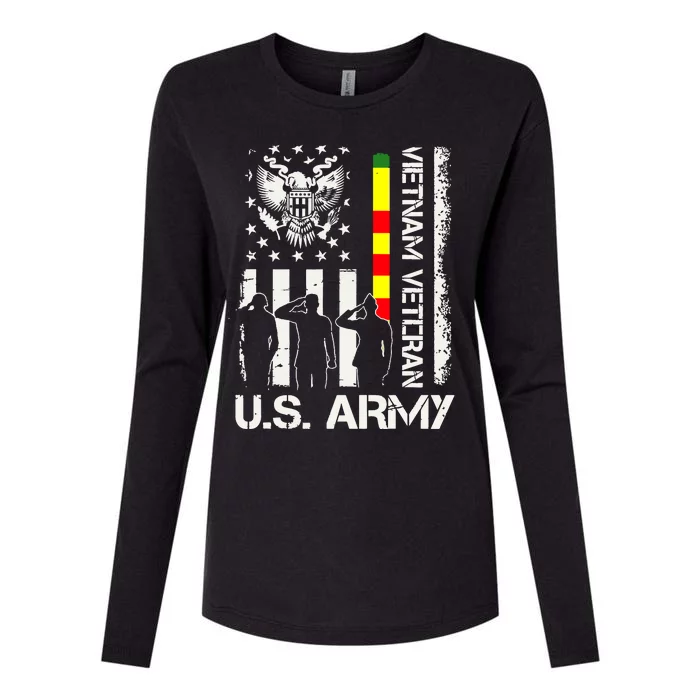 US Army Vietnam Veteran USA Flag | Veteran Vietnam Army Womens Cotton Relaxed Long Sleeve T-Shirt