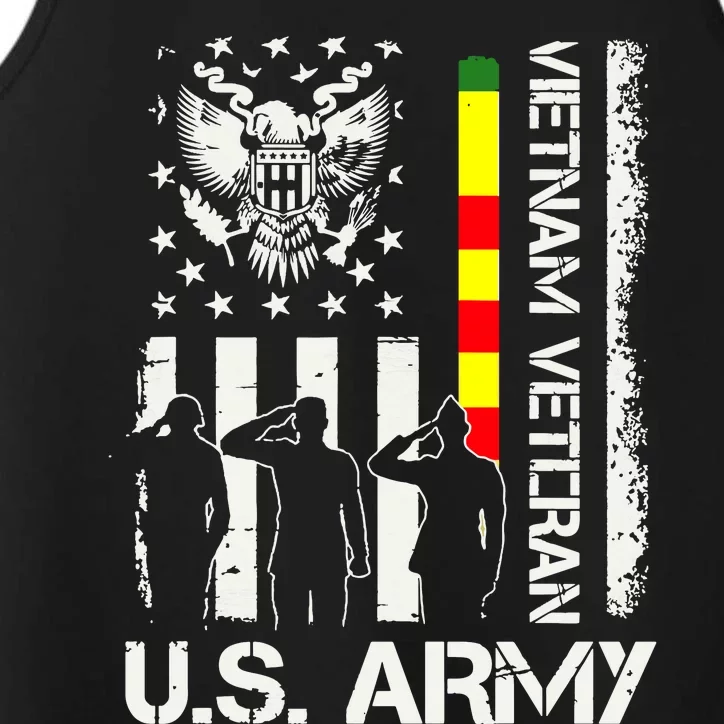 US Army Vietnam Veteran USA Flag | Veteran Vietnam Army Performance Tank