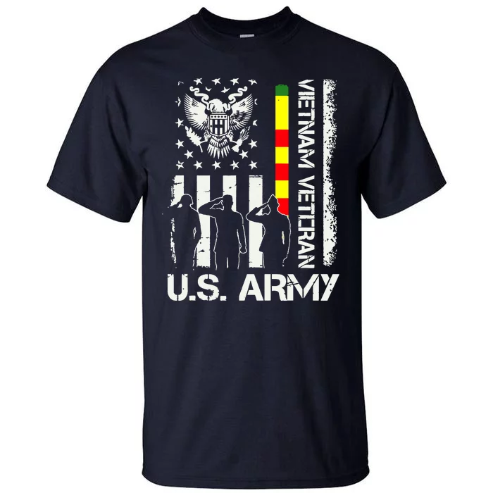 US Army Vietnam Veteran USA Flag | Veteran Vietnam Army Tall T-Shirt