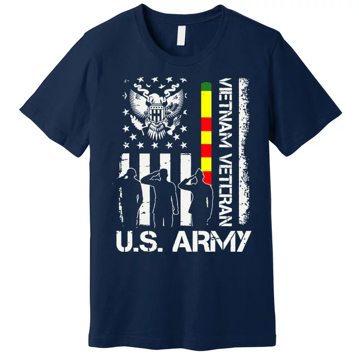 US Army Vietnam Veteran USA Flag | Veteran Vietnam Army Premium T-Shirt